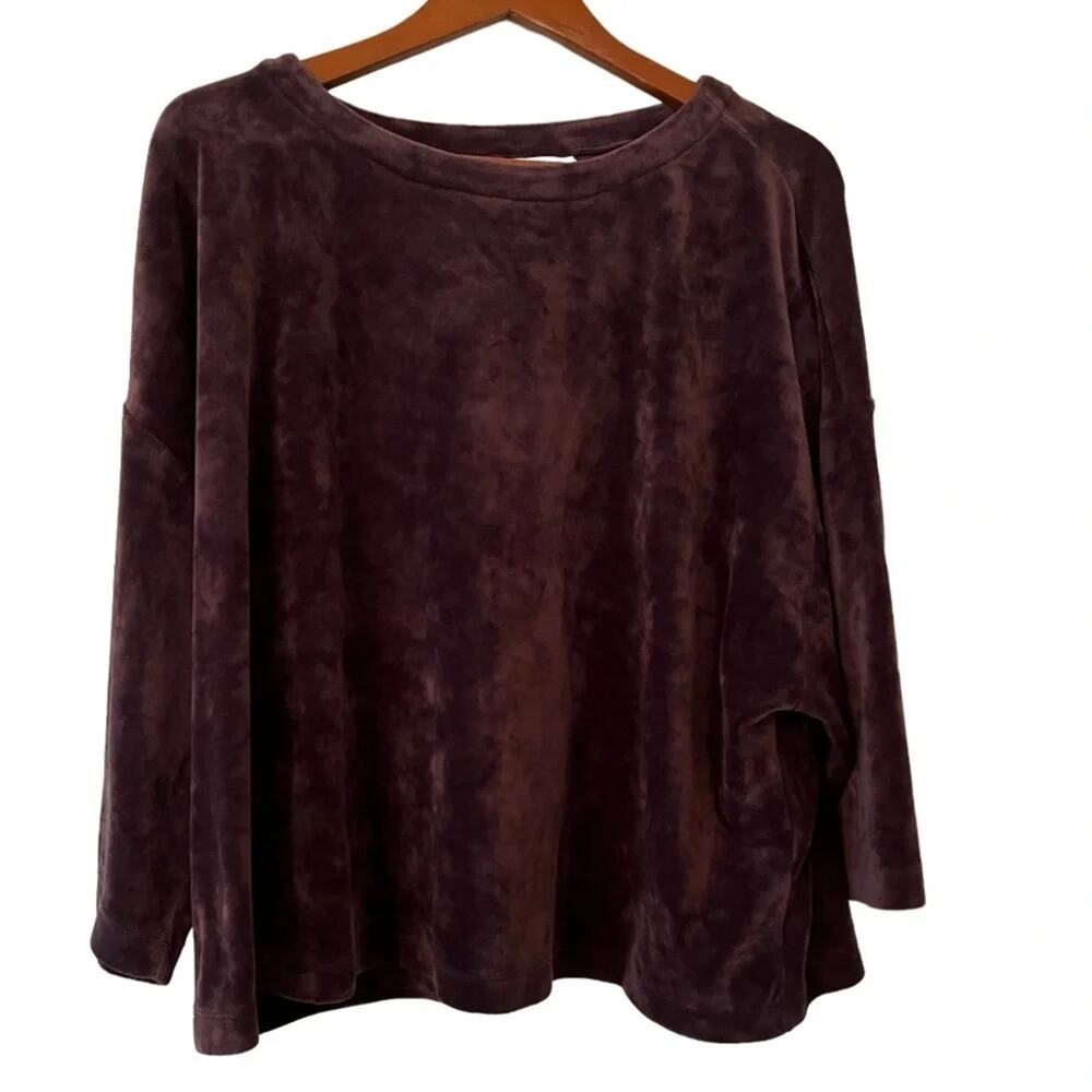 J. Jill super soft crushed velvet dropped shoulder top, size Large.